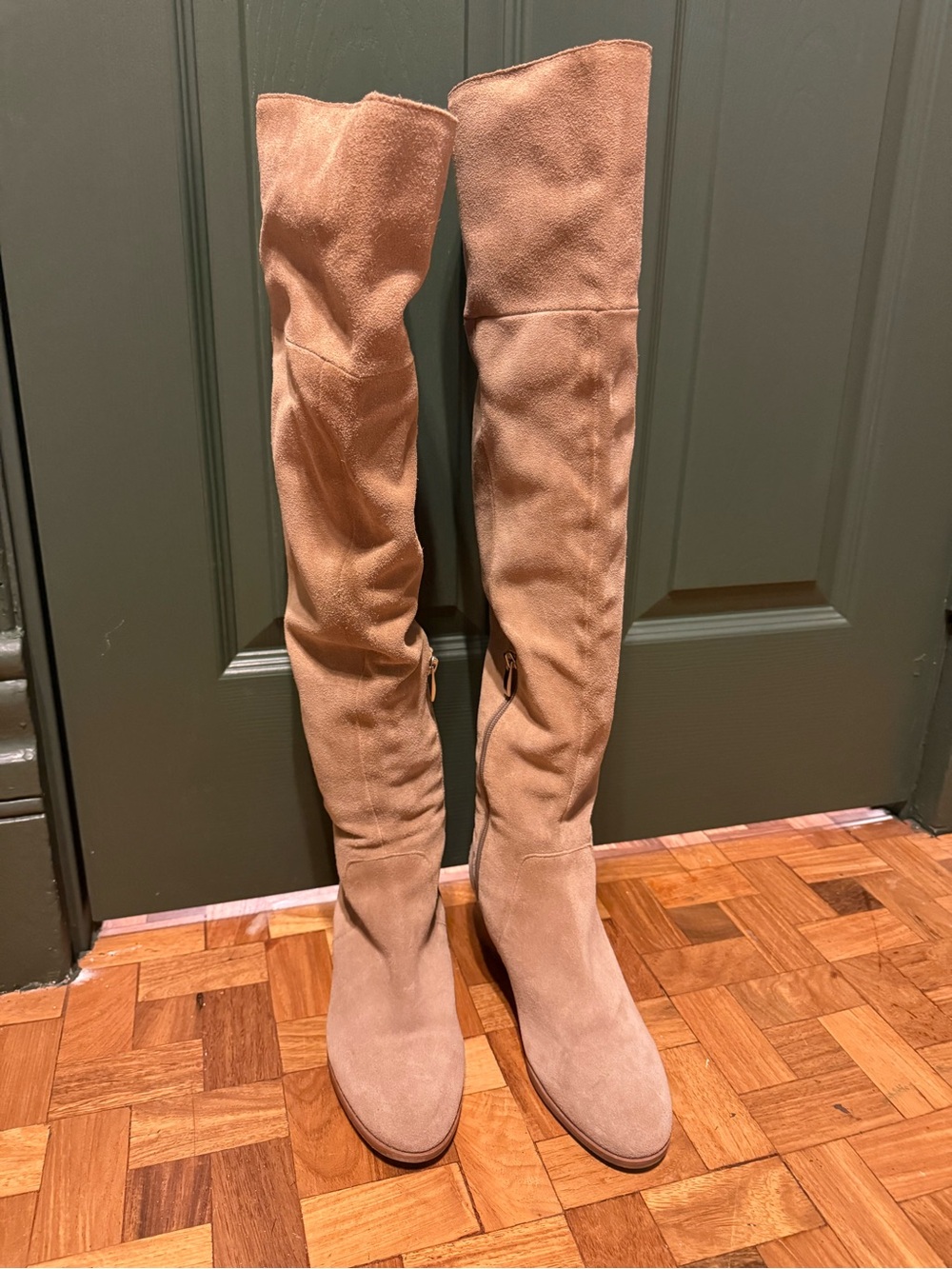 Franco Sarto Over-the-Knee Suede Boots in Tan